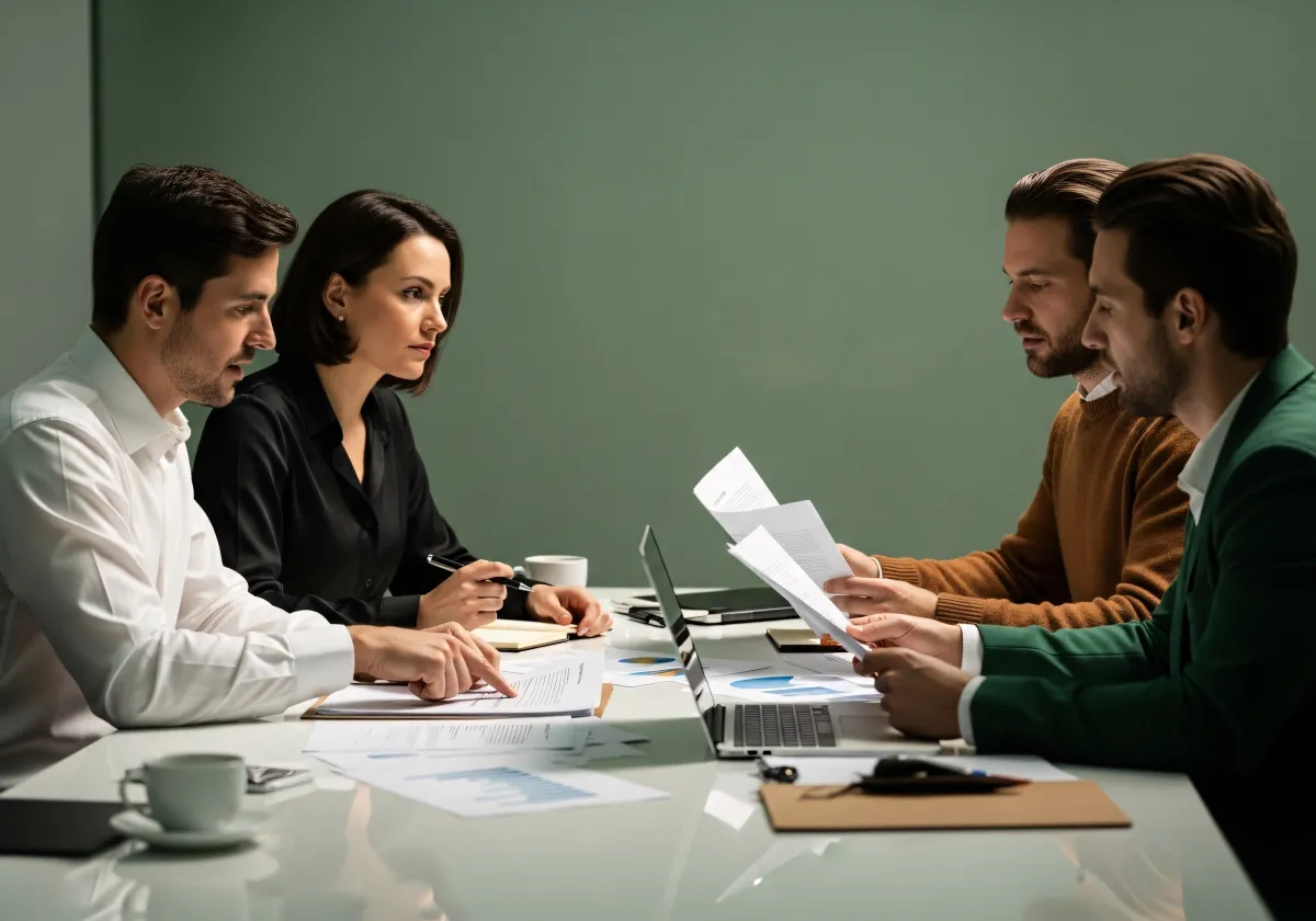 Equipe profissional a atender clientes