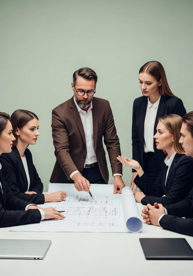 Consultores analisando dados com cliente presente