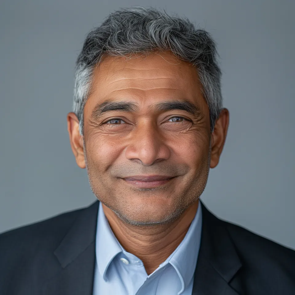 Homem português confiante no escritório